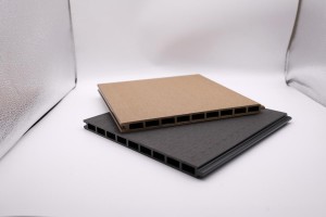 Traditioneller WPC-Zaunpaneel, hohl, 9 quadratische Löcher, 293 x 20 mm, modernes Gebäude, hohe Qualität, für den Garten im Freien