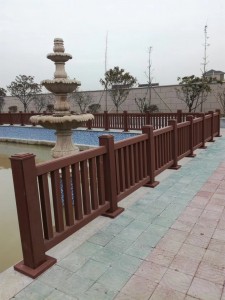 木塑涼棚和欄桿空心陽台方柱木塑複合柱防水木塑扶手花園柱